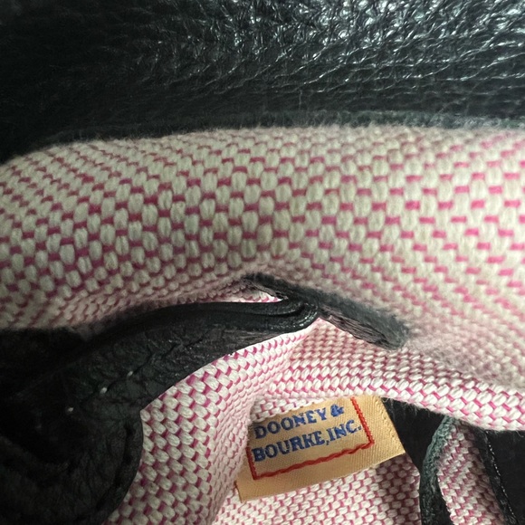 Dooney & Bourke Large Black Leather Drawstring Tote - Picture 8 of 9